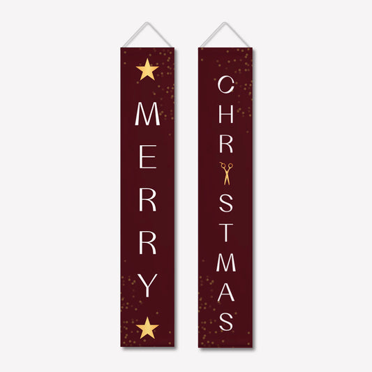 Kerst Banner Rood Set van 2