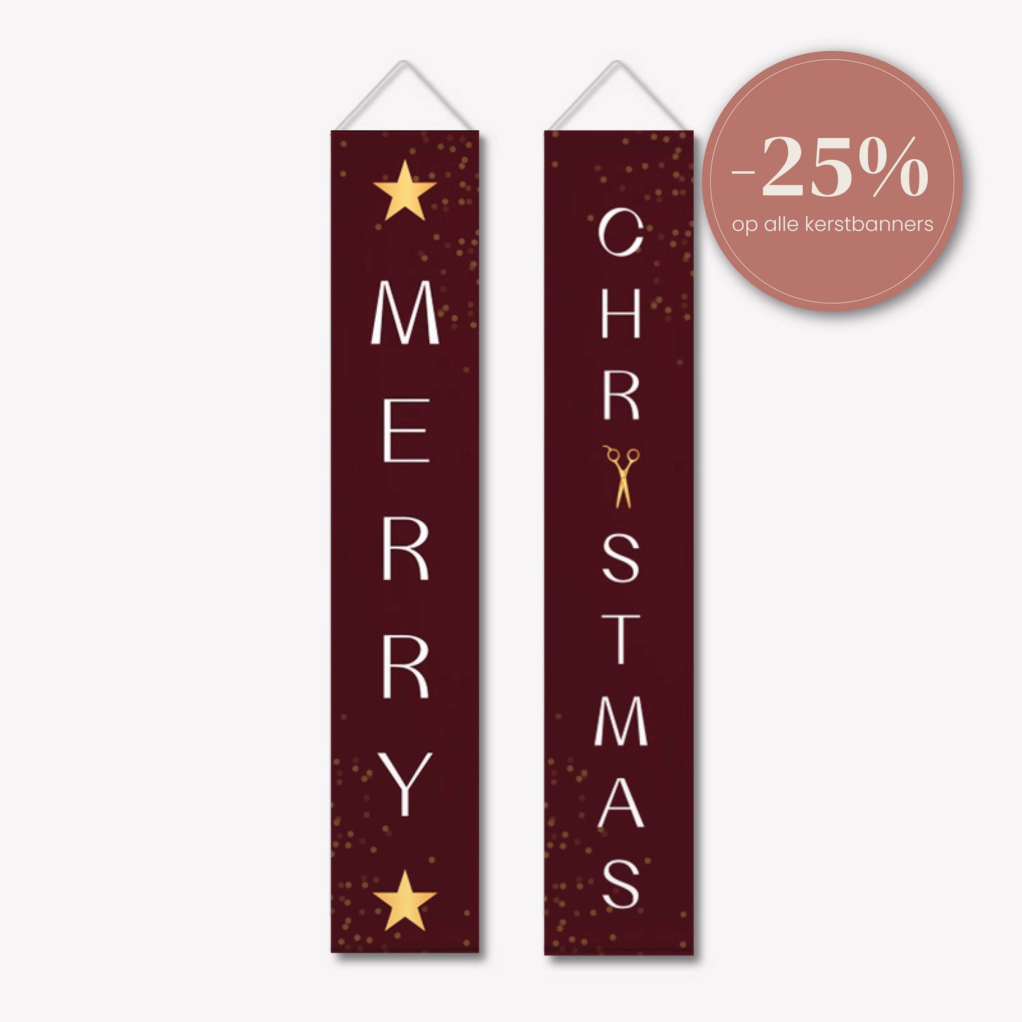 Kerst Banner Rood Set van 2