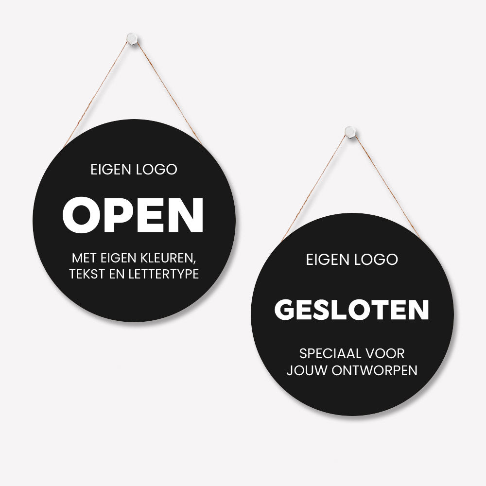 Open/gesloten bordje Gepersonaliseerd rond