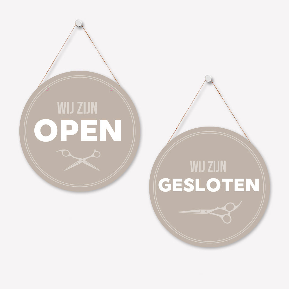 Open/gesloten bordje R Basic Beige