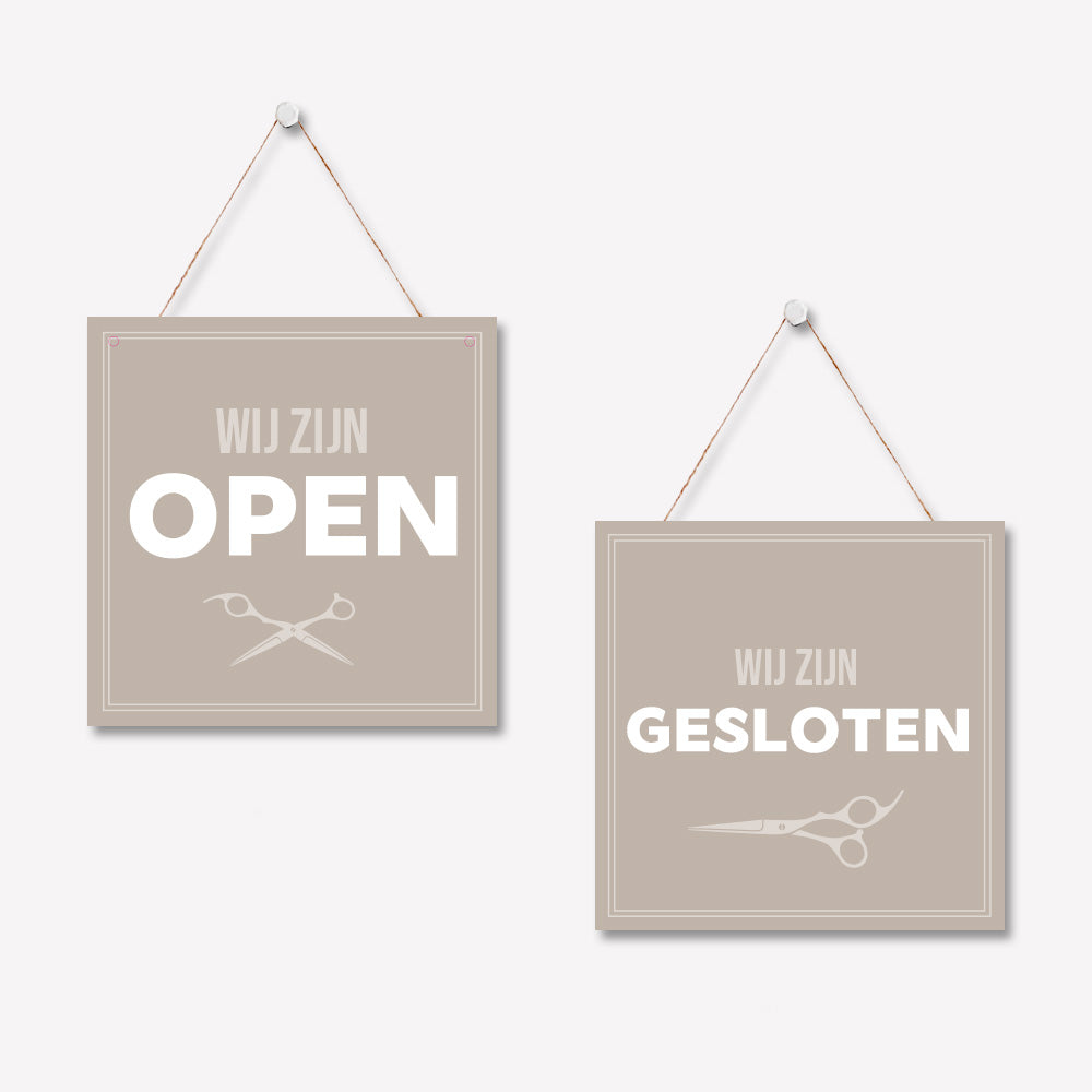 Open/gesloten bordje V Basic Beige