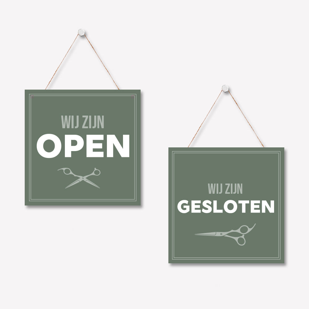 Open/gesloten bordje V Basic Donkergroen