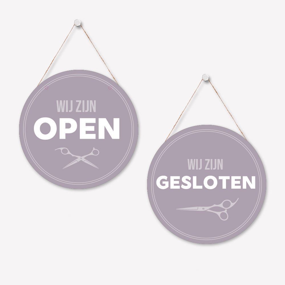 Open/gesloten bordje R Basic Lila