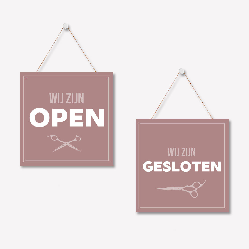 Open/gesloten bordje V Basic Roze