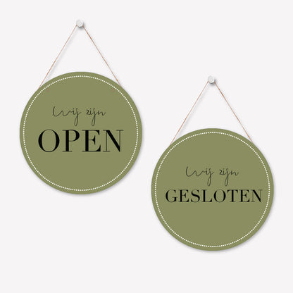 Open/gesloten bordje R Elegant Groen