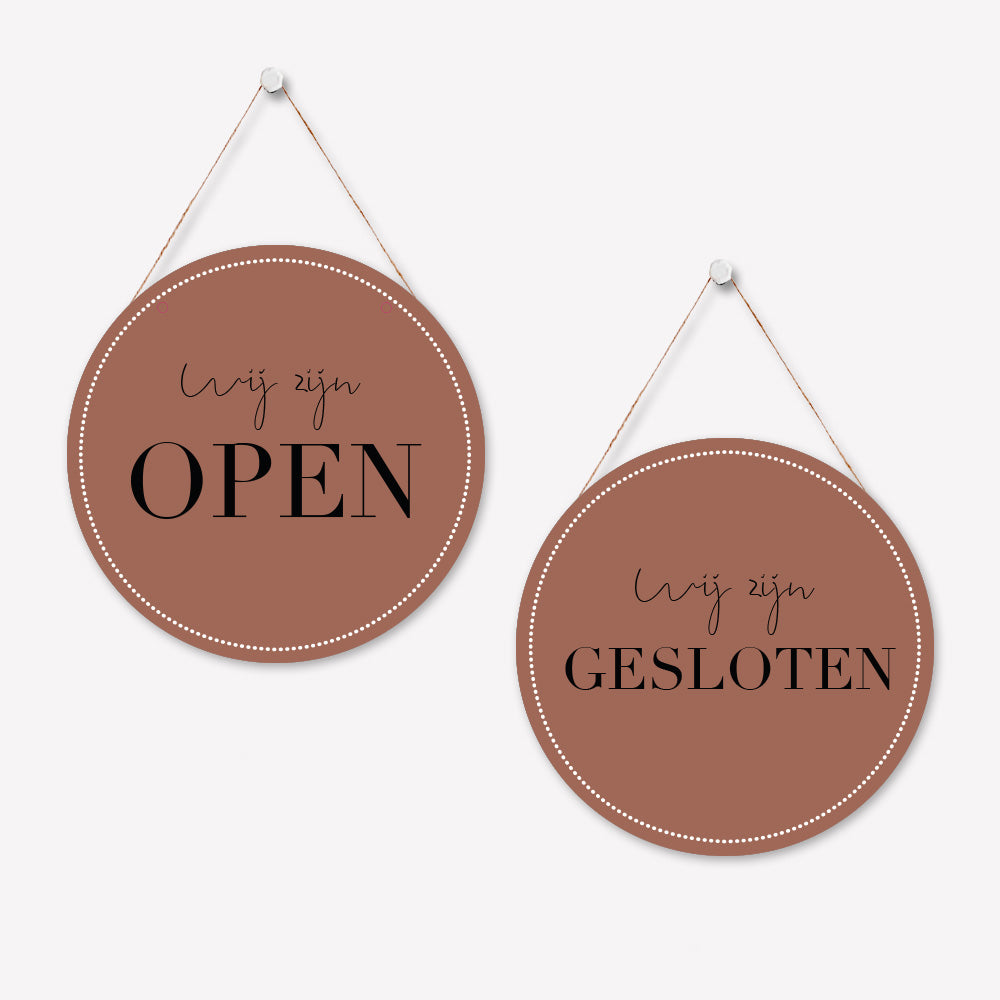 Open/gesloten bordje R Elegant Terra