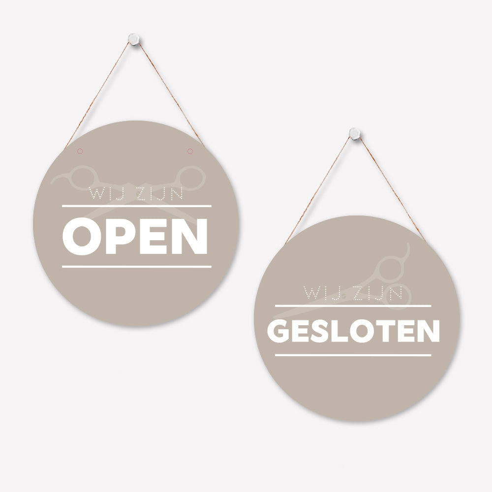 Open/gesloten bordje R Modern Beige