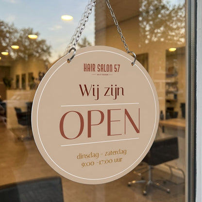 Open/gesloten bordje op maat